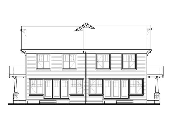 Exterior - Rear Elevation for Traditional House Plan #23-2515 - 6 bed, 2 bath