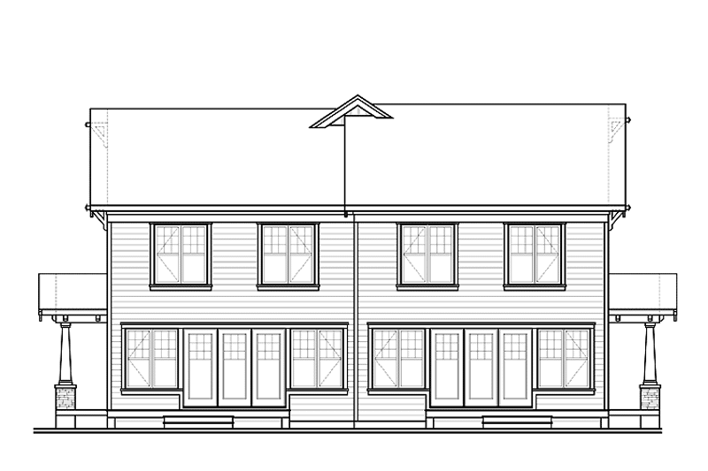 Dream House Plan - Exterior - Rear Elevation for Traditional House Plan #23-2515 - 6 bed, 2 bath