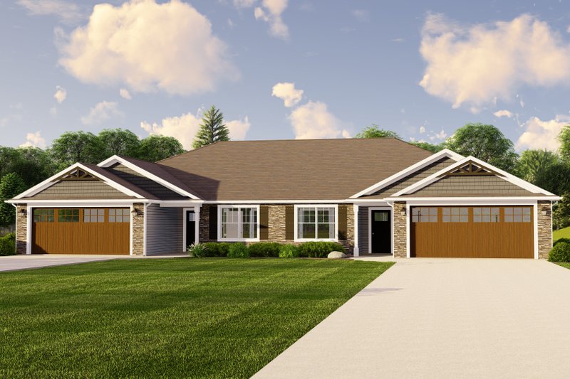 Architectural House Design - Craftsman Exterior - Front Elevation Plan #1064-92