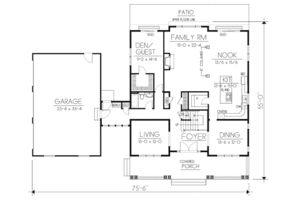 Floor Plan - Main Floor for Craftsman House Plan #100-459 - 5 bed, 3 bath