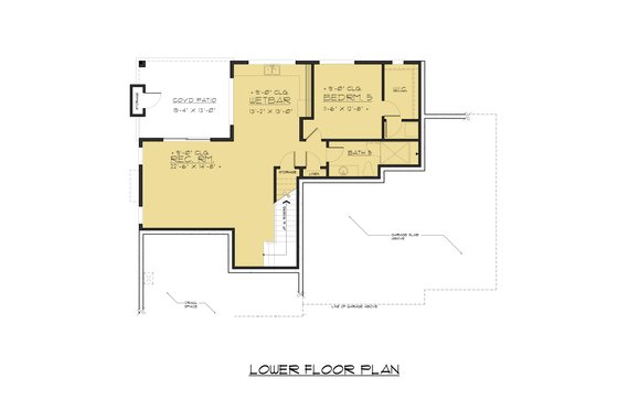 Floor Plan - Lower Floor for Contemporary House Plan #1066-63 - 5 bed, 4.5 bath