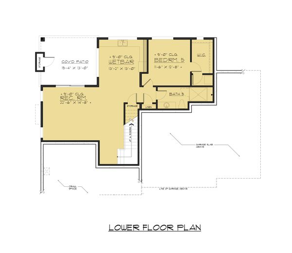 House Design - Contemporary Floor Plan - Lower Floor Plan #1066-63