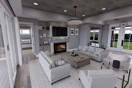 Interior - Family Room 3 for Farmhouse House Plan #51-1248 - 4 bed, 3 bath