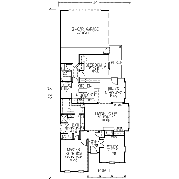Colonial Floor Plan - Main Floor Plan #410-337