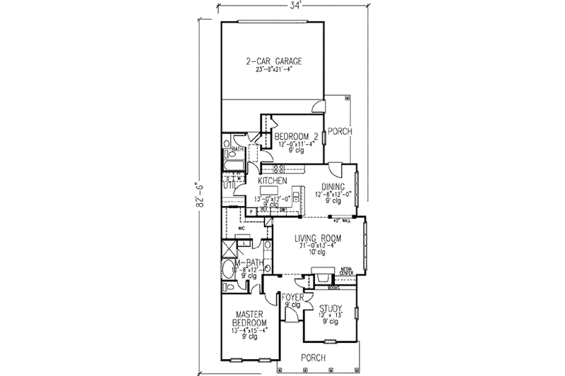 Dream House Plan - Floor Plan - Main Floor for Colonial House Plan #410-337 - 2 bed, 2 bath