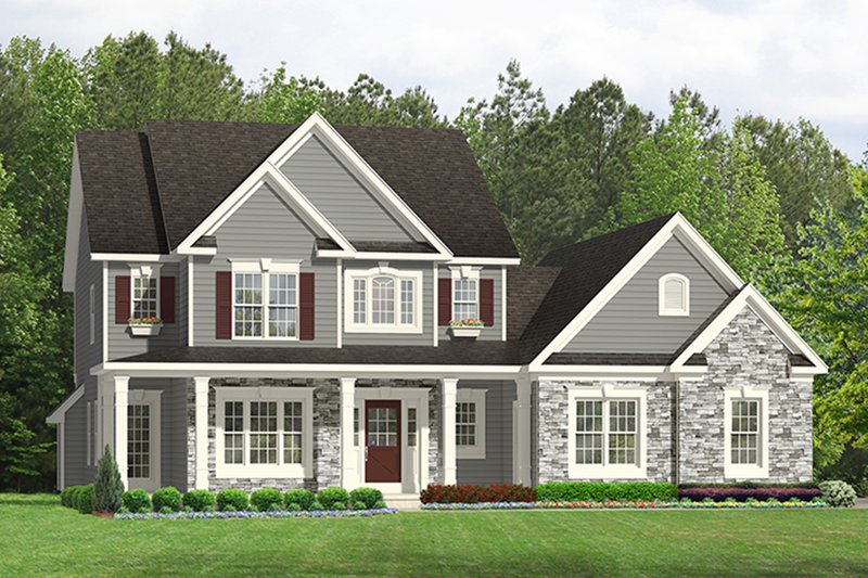 Dream House Plan - Colonial Exterior - Front Elevation Plan #1010-197