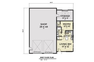 Floor Plan - Main Floor for Barndominium House Plan #1070-243 - 1 bed, 1 bath
