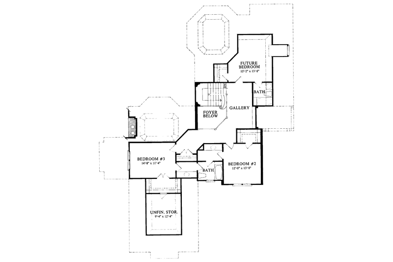 Architectural House Design - Floor Plan - Upper Floor for Tudor House Plan #429-233 - 4 bed, 3.5 bath