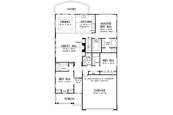 Floor Plan - Main Floor for Craftsman House Plan #929-821 - 3 bed, 3 bath