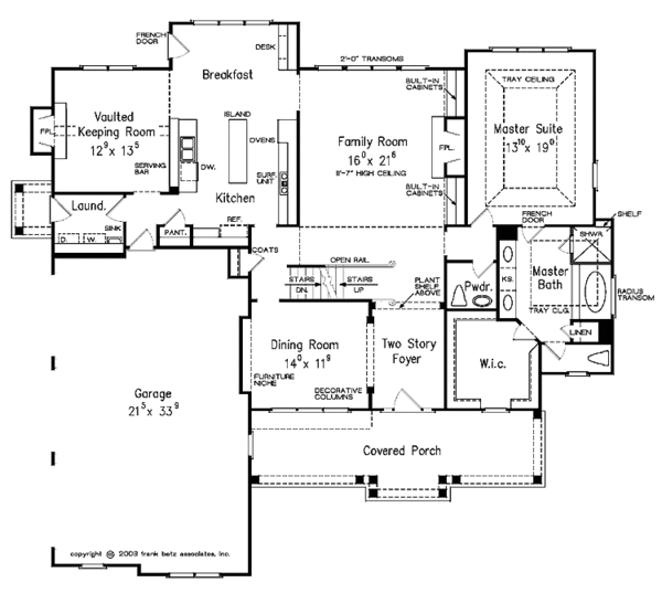 Architectural House Design - Colonial Floor Plan - Main Floor Plan #927-914