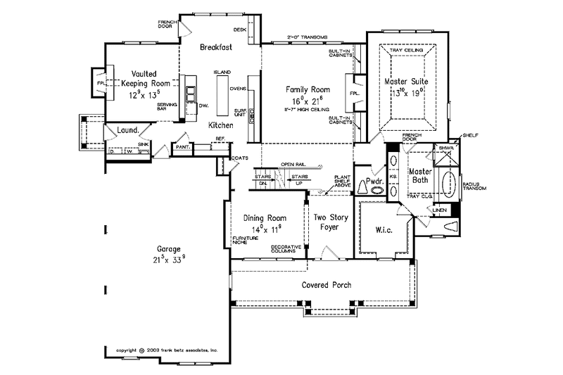 House Blueprint - Floor Plan - Main Floor for Colonial House Plan #927-914 - 4 bed, 3.5 bath