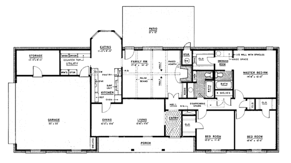 Home Plan - Ranch Floor Plan - Main Floor Plan #36-589