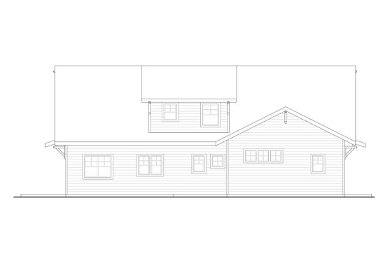 Exterior - Rear Elevation for Country House Plan #124-1228 - 3 bed, 2.5 bath