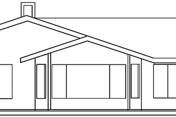 Exterior - Rear Elevation for Traditional House Plan #60-996 - 2 bed, 2 bath