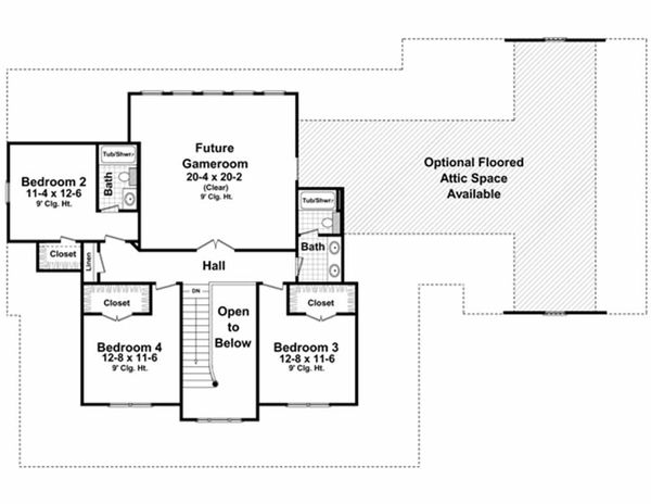 Country Floor Plan - Upper Floor Plan #21-323