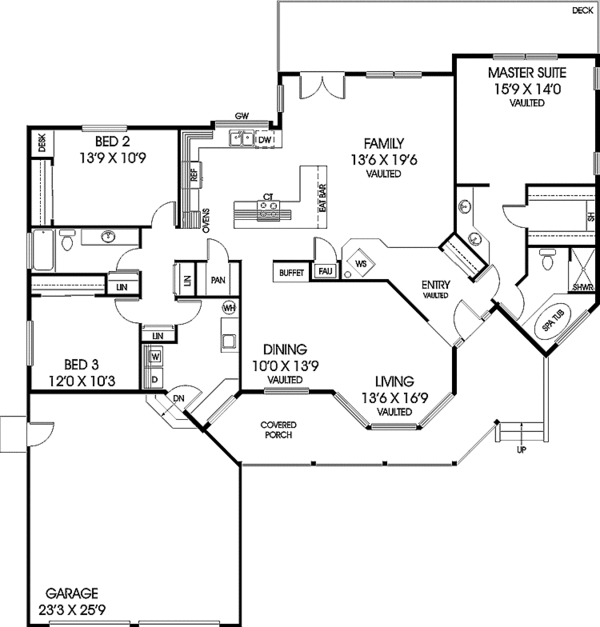 House Design - Country Floor Plan - Main Floor Plan #60-658