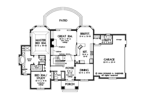 Floor Plan - Main Floor for European House Plan #929-884 - 4 bed, 3 bath