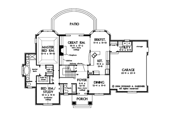 Floor Plan - Main Floor for European House Plan #929-884 - 4 bed, 3 bath