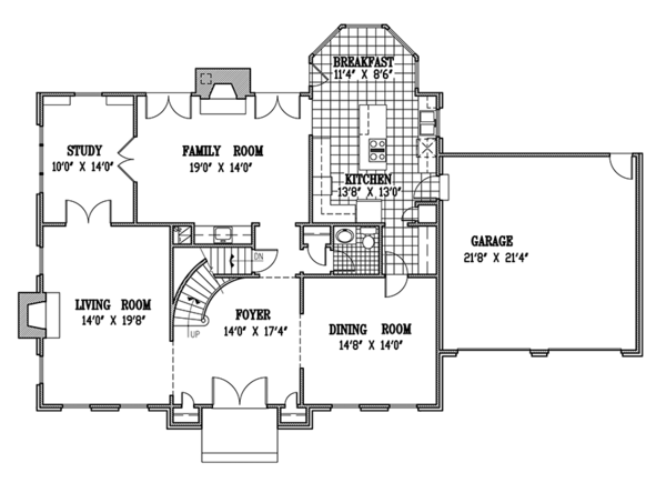 House Plan Design - Country Floor Plan - Main Floor Plan #953-55