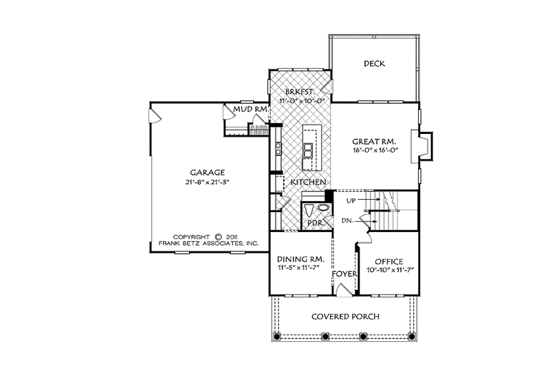 House Blueprint - Floor Plan - Main Floor for Country House Plan #927-951 - 4 bed, 2.5 bath