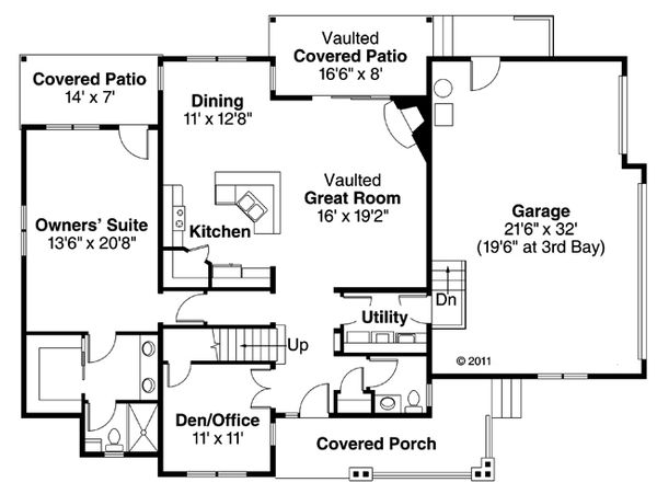 Country Floor Plan - Main Floor Plan #124-882