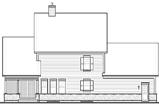 Exterior - Rear Elevation for Colonial House Plan #23-2260 - 3 bed, 2.5 bath