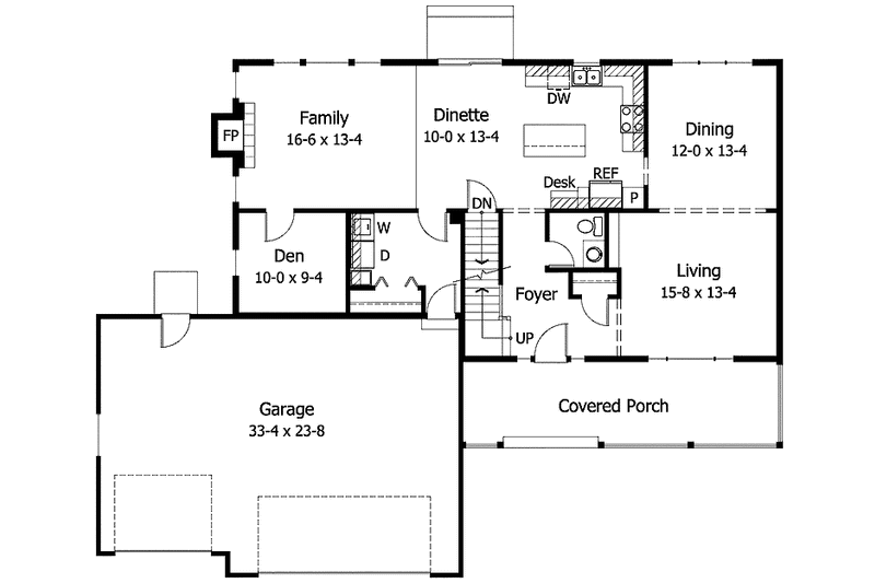 Home Plan - Floor Plan - Main Floor for Country House Plan #51-866 - 4 bed, 2.5 bath