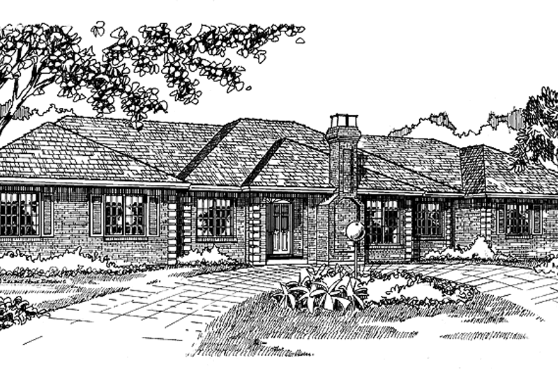 House Blueprint - European Exterior - Front Elevation Plan #47-724