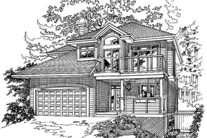 Exterior - Front Elevation 3 for Contemporary House Plan #47-913 - 3 bed, 2.5 bath