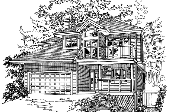 Exterior - Front Elevation 3 for Contemporary House Plan #47-913 - 3 bed, 2.5 bath