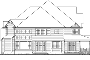 Exterior - Rear Elevation for Country House Plan #132-352 - 4 bed, 4.5 bath