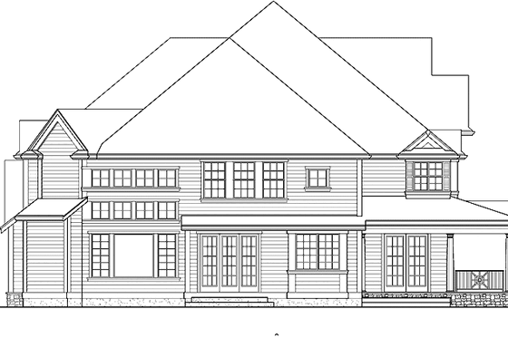 Exterior - Rear Elevation for Country House Plan #132-352 - 4 bed, 4.5 bath