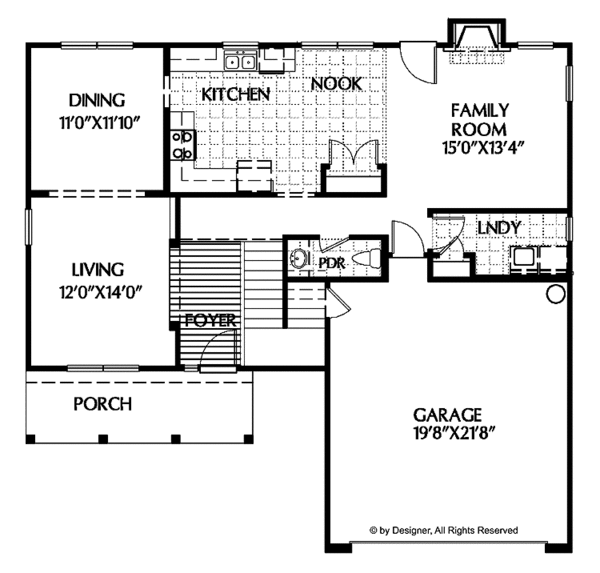 Dream House Plan - Colonial Floor Plan - Main Floor Plan #999-76