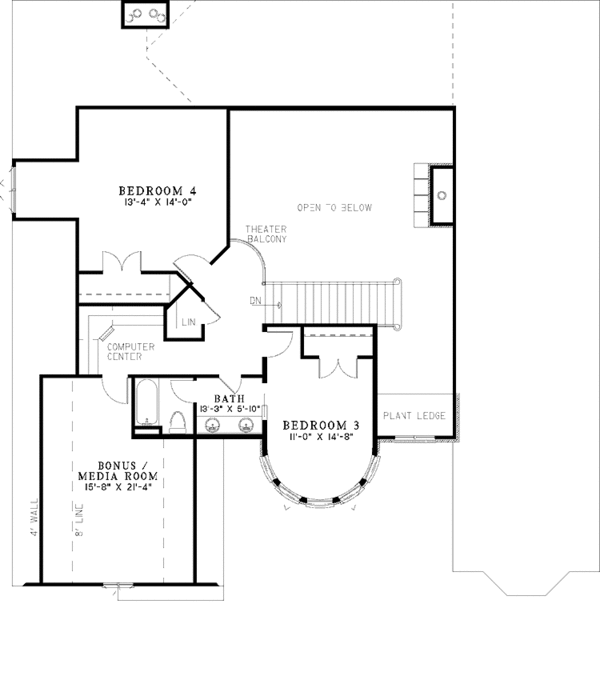House Design - European Floor Plan - Upper Floor Plan #17-3278