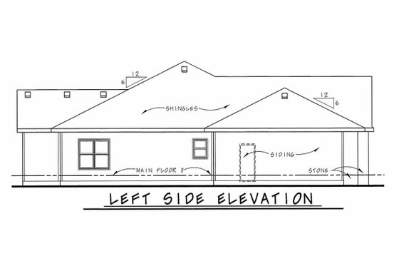 Exterior - Other Elevation 1 for Traditional House Plan #20-1772 - 3 bed, 2 bath