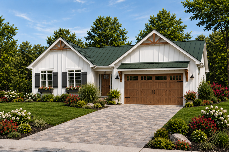 House Blueprint - Exterior - Front Elevation 3 for Farmhouse House Plan #928-440 - 2 bed, 2.5 bath
