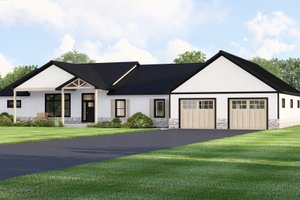 House Blueprint - Farmhouse Exterior - Front Elevation Plan #1064-415