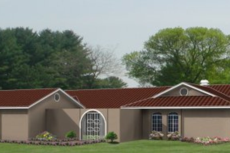 Home Plan - Adobe / Southwestern Exterior - Front Elevation Plan #1-553