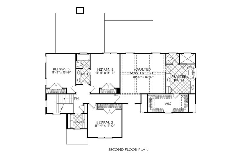 Architectural House Design - Floor Plan - Upper Floor for Traditional House Plan #927-1005 - 5 bed, 3 bath