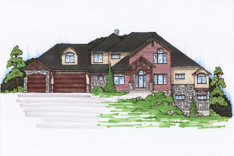 Home Plan - Colonial Exterior - Front Elevation Plan #5-436