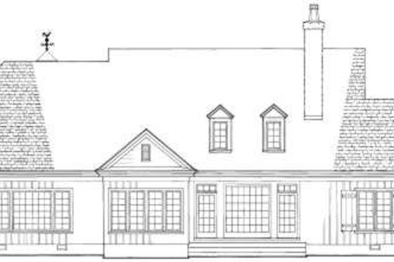 Exterior - Rear Elevation for Southern House Plan #137-202 - 4 bed, 4 bath