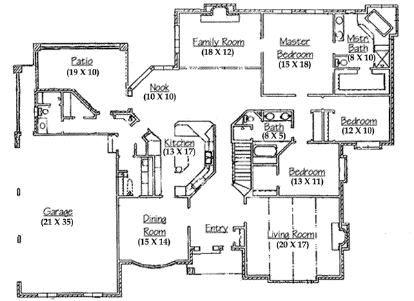 Dream House Plan - Traditional Floor Plan - Main Floor Plan #5-173