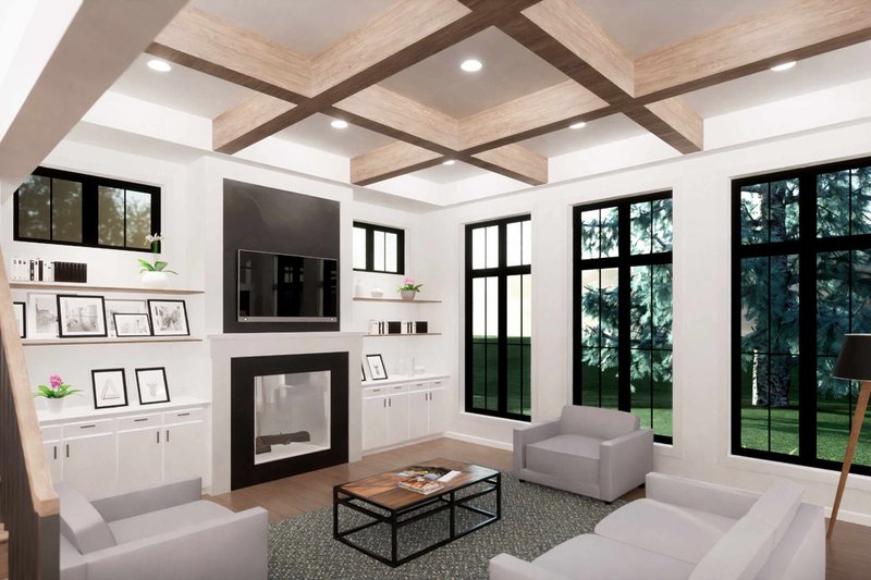 Home Plan - Interior - Family Room for Farmhouse House Plan #46-922 - 4 bed, 3.5 bath