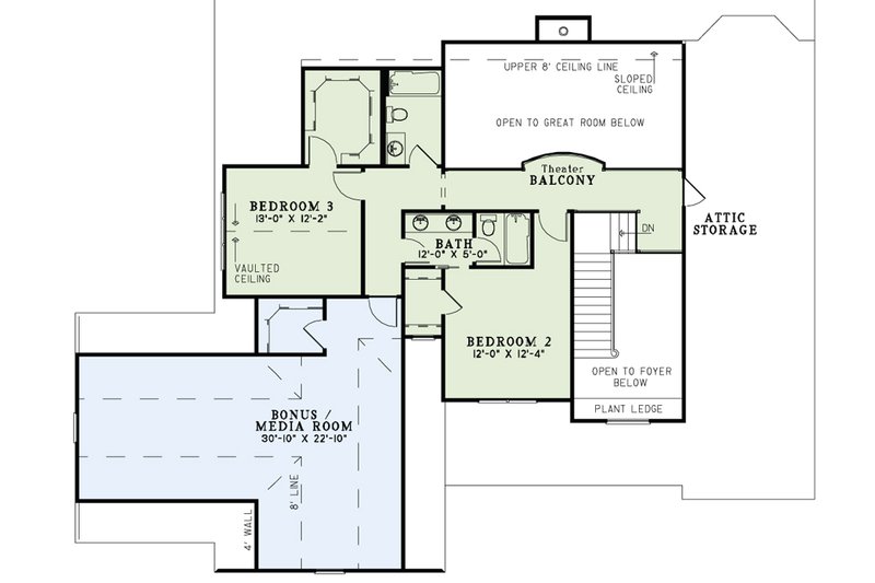 Dream House Plan - Floor Plan - Upper Floor for Craftsman House Plan #17-2492 - 4 bed, 4 bath