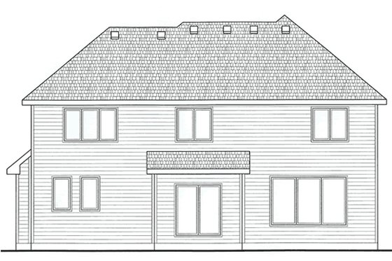 Exterior - Rear Elevation for Traditional House Plan #20-2153 - 4 bed, 2.5 bath