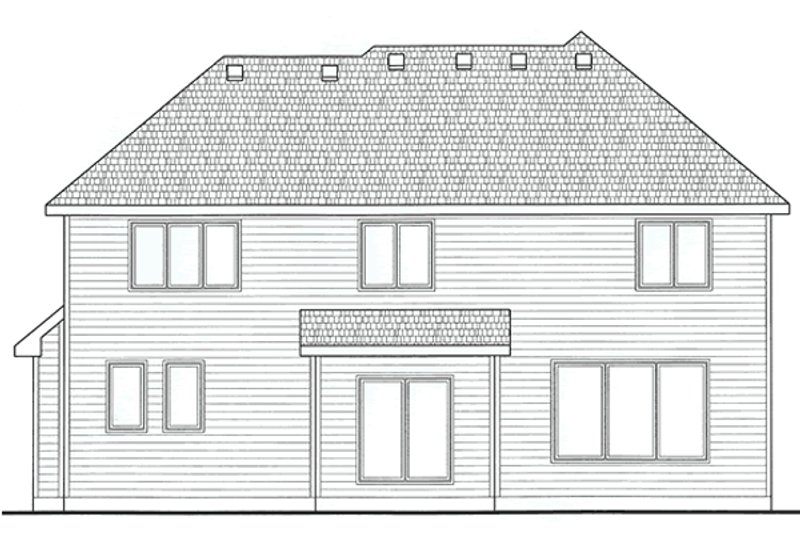 Architectural House Design - Exterior - Rear Elevation for Traditional House Plan #20-2153 - 4 bed, 2.5 bath