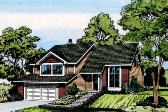 Exterior - Front Elevation for Traditional House Plan #312-284 - 4 bed, 2.5 bath