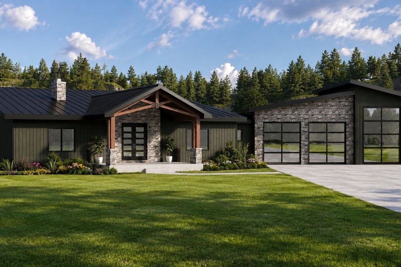 Architectural House Design - Exterior - Front Elevation 2 for Modern House Plan #1064-438 - 2 bed, 2.5 bath