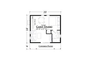Floor Plan - Main Floor for Modern House Plan #1099-11, 1 bath