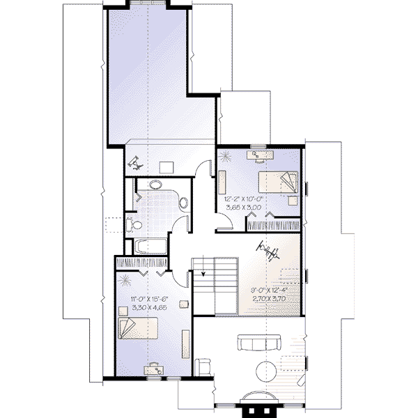 House Plan Design - Contemporary Floor Plan - Upper Floor Plan #23-613